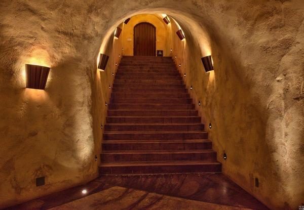 Exit from the wine cellar.